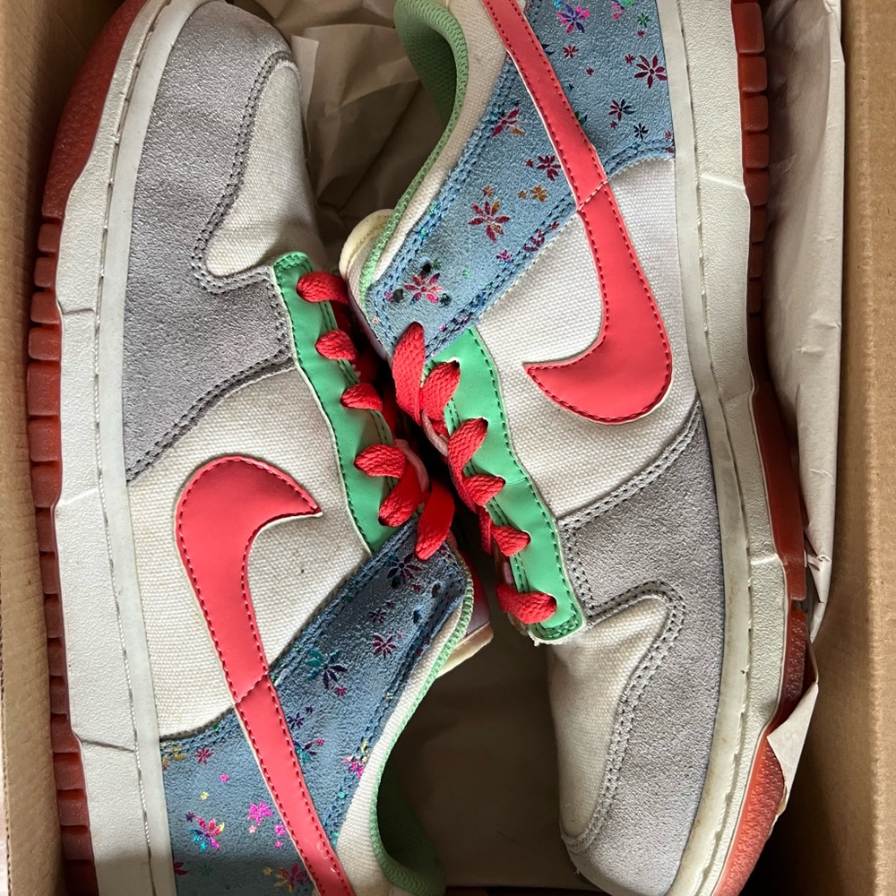 Nike Multicolor Dunks with Floral Accents